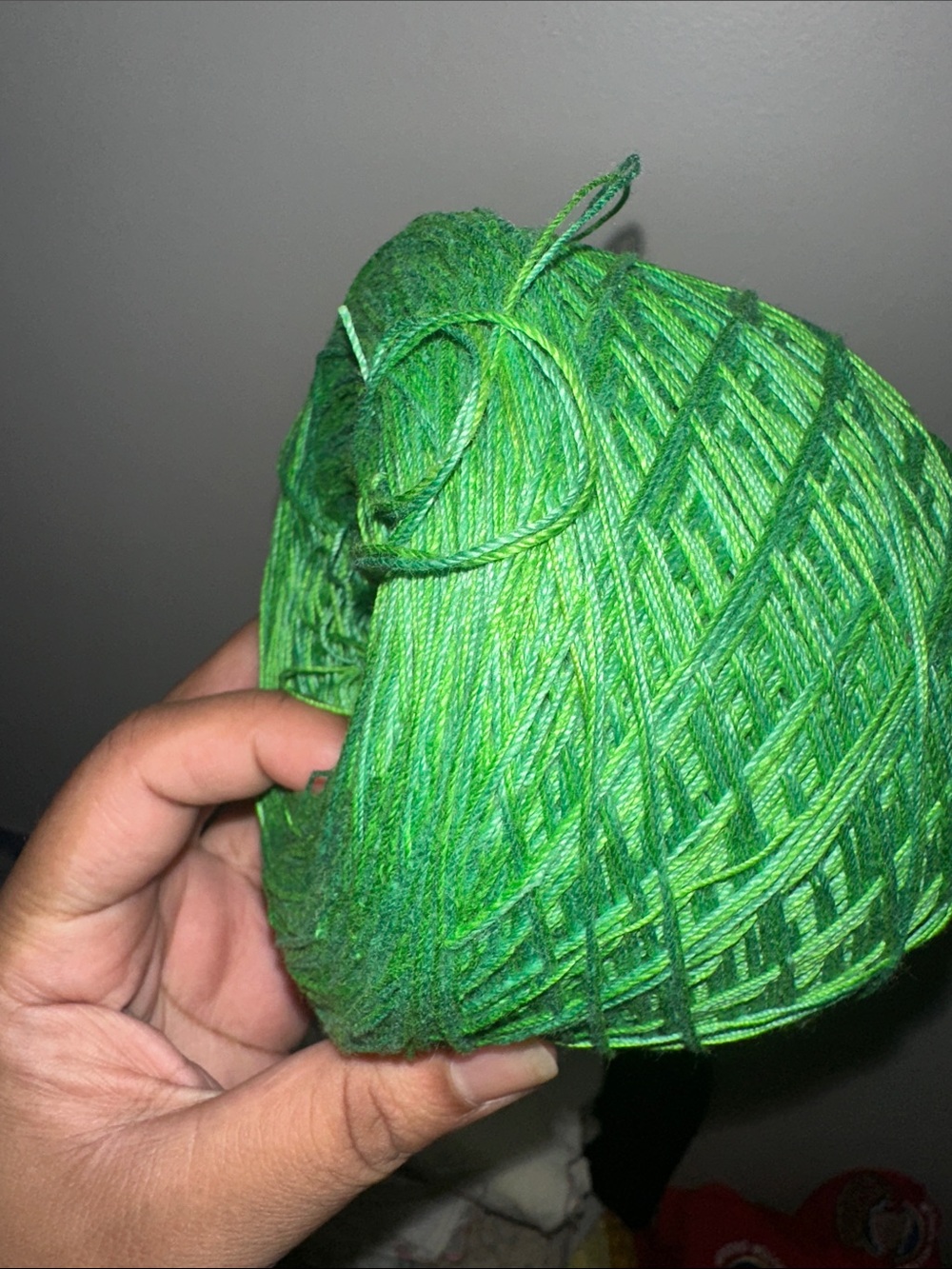 Multicolor Yarn Cake Home Art - Green, Pink, Yellow, Gold - bundle of 5 - Picture 3 of 7